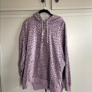 Leopard Print Lavender Hoodie Sweater